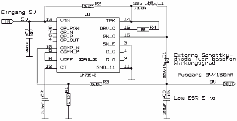 Schaltregler 5V --> 9V